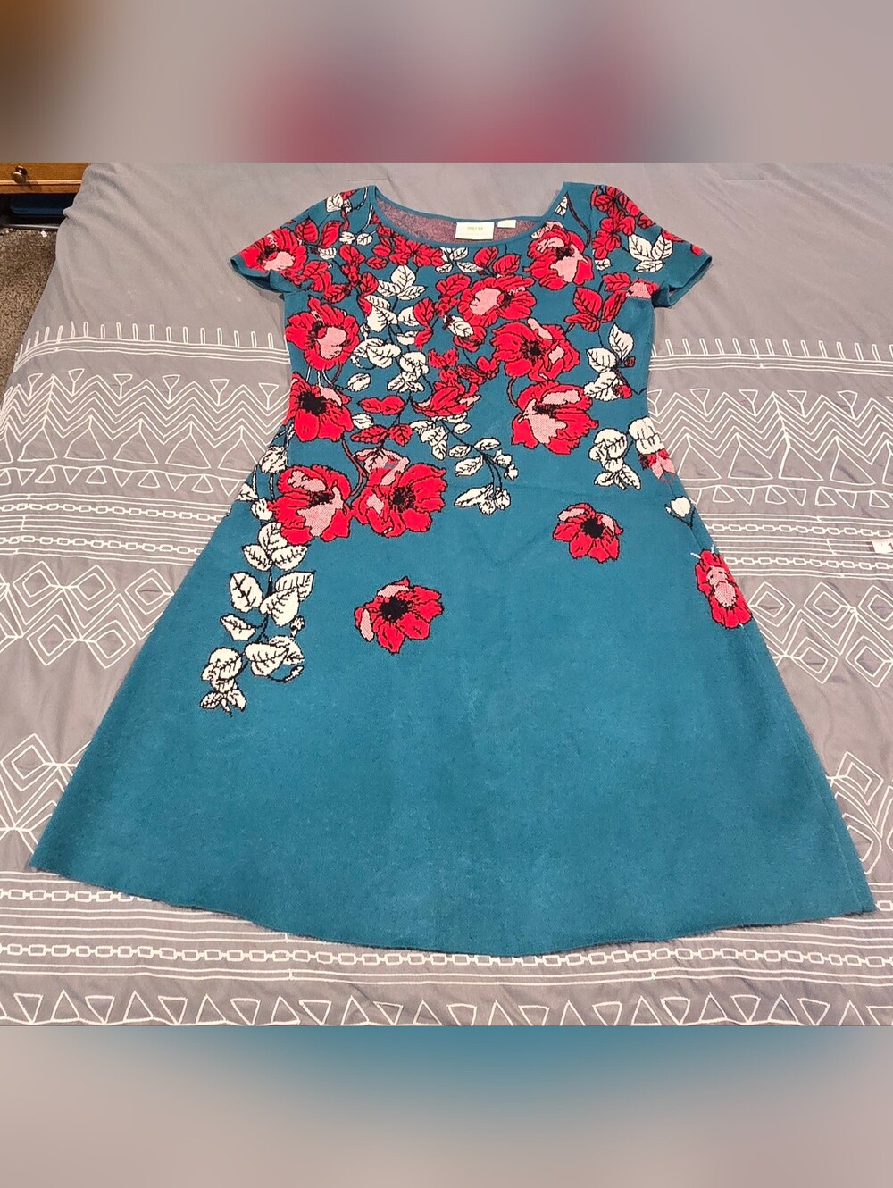 Maeve Allison Floral Sweater Dress Size Medium Petite
